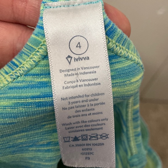Ivivva Blue, Green & Yellow Marled Spaghetti Strap Tank Top - Picture 5 of 5